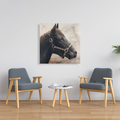 Gallopin the Brown Horse Canvas | Bedroom Home Decor Art