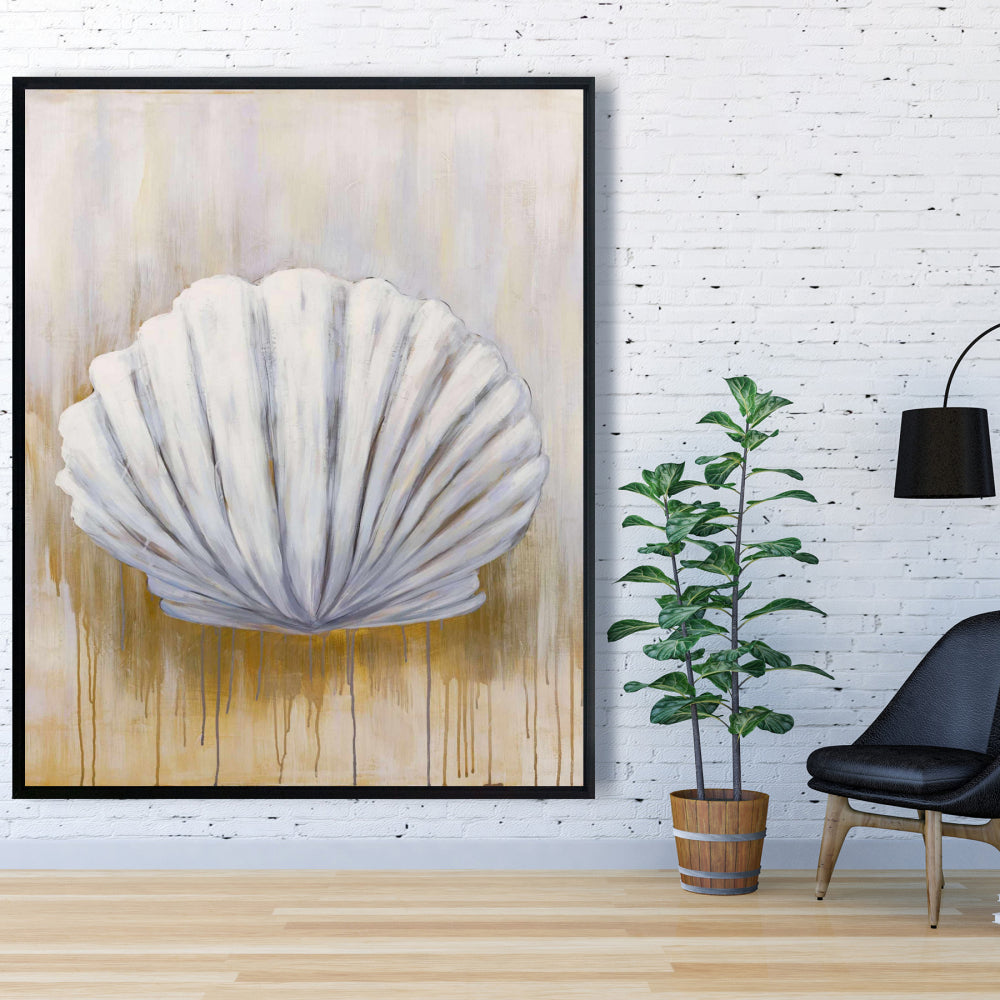 White Contemporary Animals Framed Canvas - Feston Shell Decor