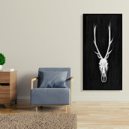 Monochrome Deer Skull Canvas | Home Decor Wall Art