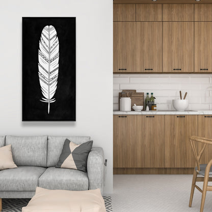 Bohemian White Bird Canvas | Feather with Patterns Home Decor