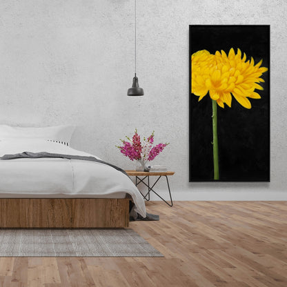 Rustic Botanical Chrysanthemum Framed Canvas | Bedroom Decor