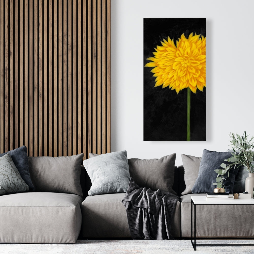 Toile chrysanthème jaune | Décoration de chambre florale et botanique