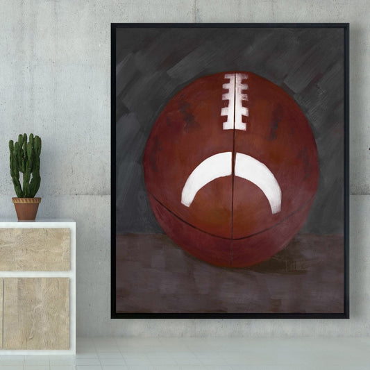 Football Ball Canvas | American Still Life Brown Framed Decor