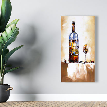 White Wine Kitchen Canvas - Brown Gastronomy Home Decor