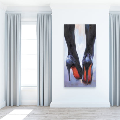 Contemporary Blue Canvas - Long Legs with High Heels Decor