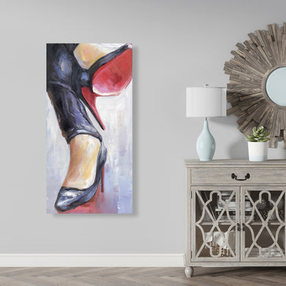 Crossed Legs & High Heels Canvas - Fashion Bedroom Shoes Decor