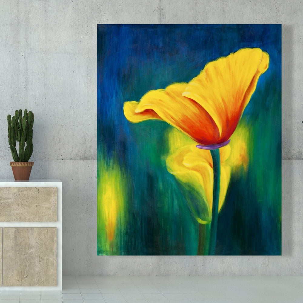 Superb Contrast Flowers Canvas | Contemporary Floral Decor