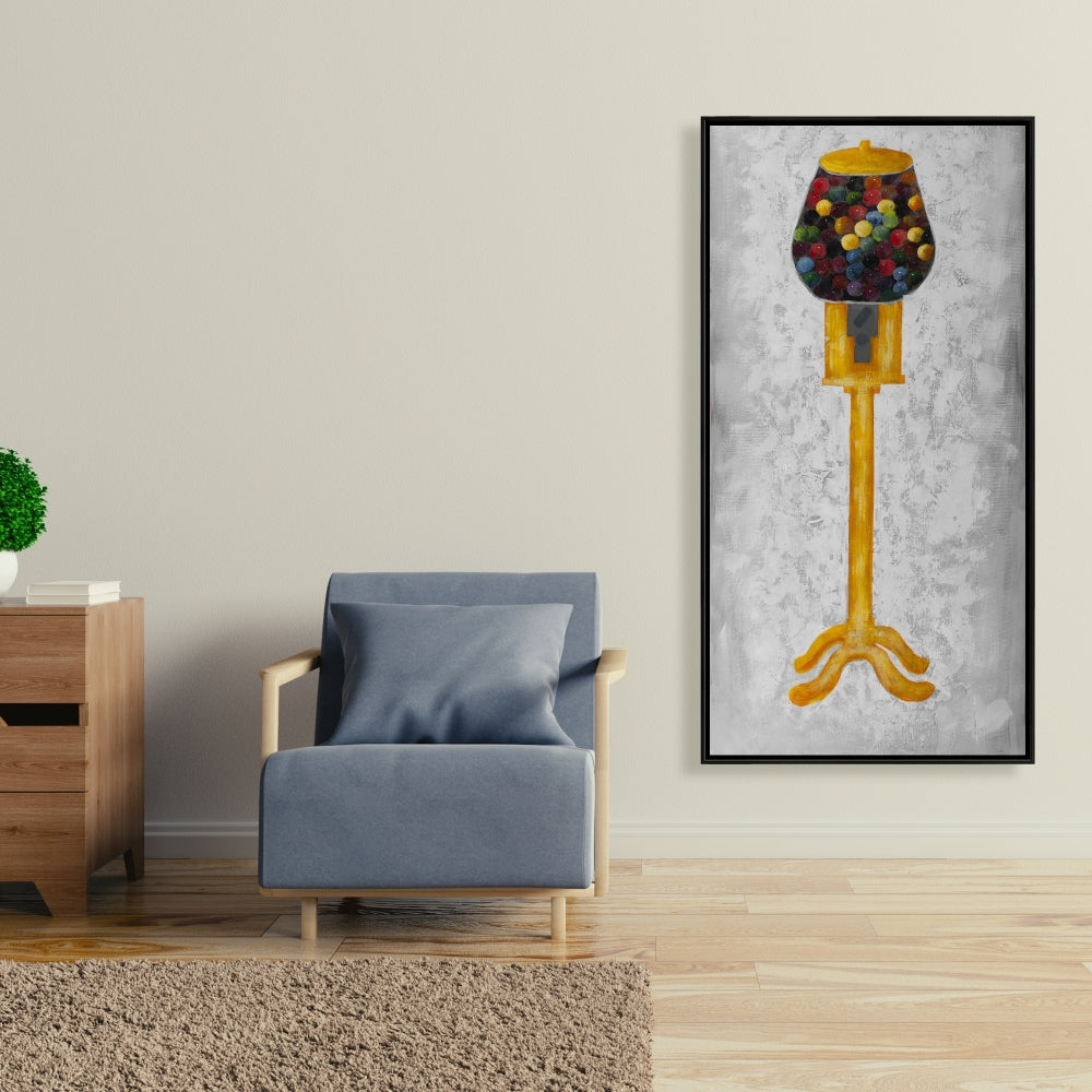 Retro Bedroom Canvas - Yellow Gum Dispenser Home Decor