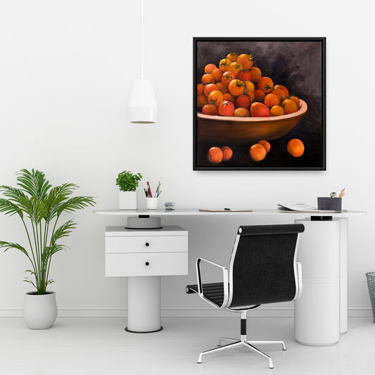 Bowl of Cherry Tomatoes Canvas | Modern Home Decor Art
