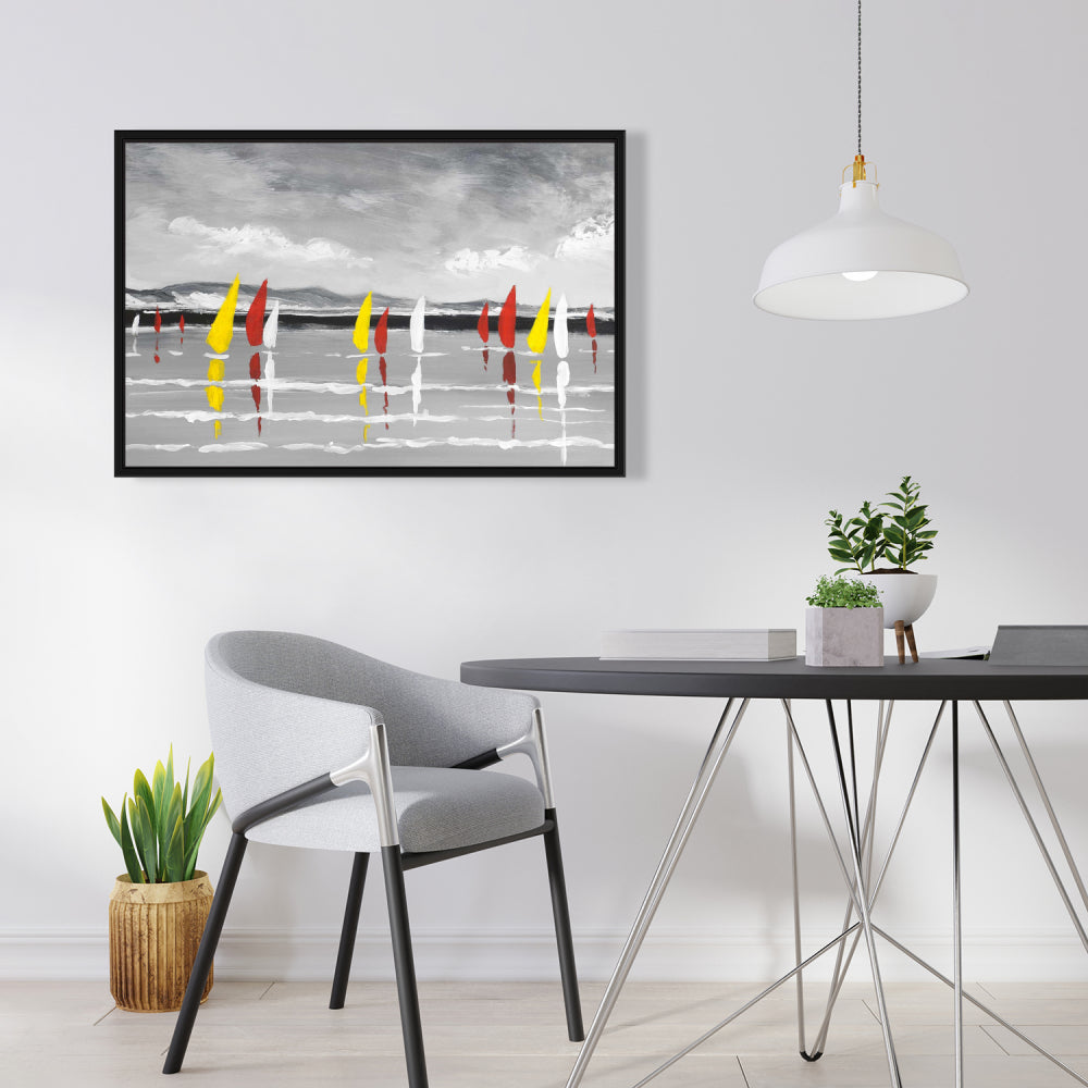 Sailing on the Lake White Bedroom Boat Canvas | Home Decor