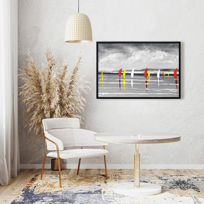 Sailboats on the Lake | Coastal Canvas Art for Home Decor