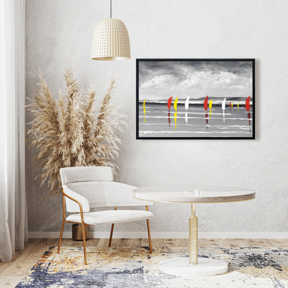 Voiliers sur le lac | Toiles décoratives côtières