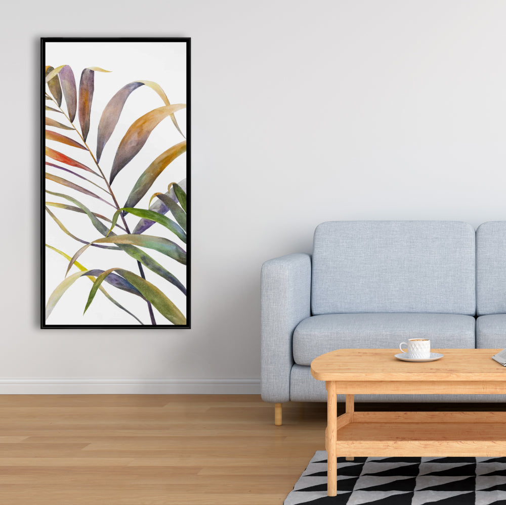 Toile aquarelle feuilles de palmier tropicales - Décoration d'intérieur exotique