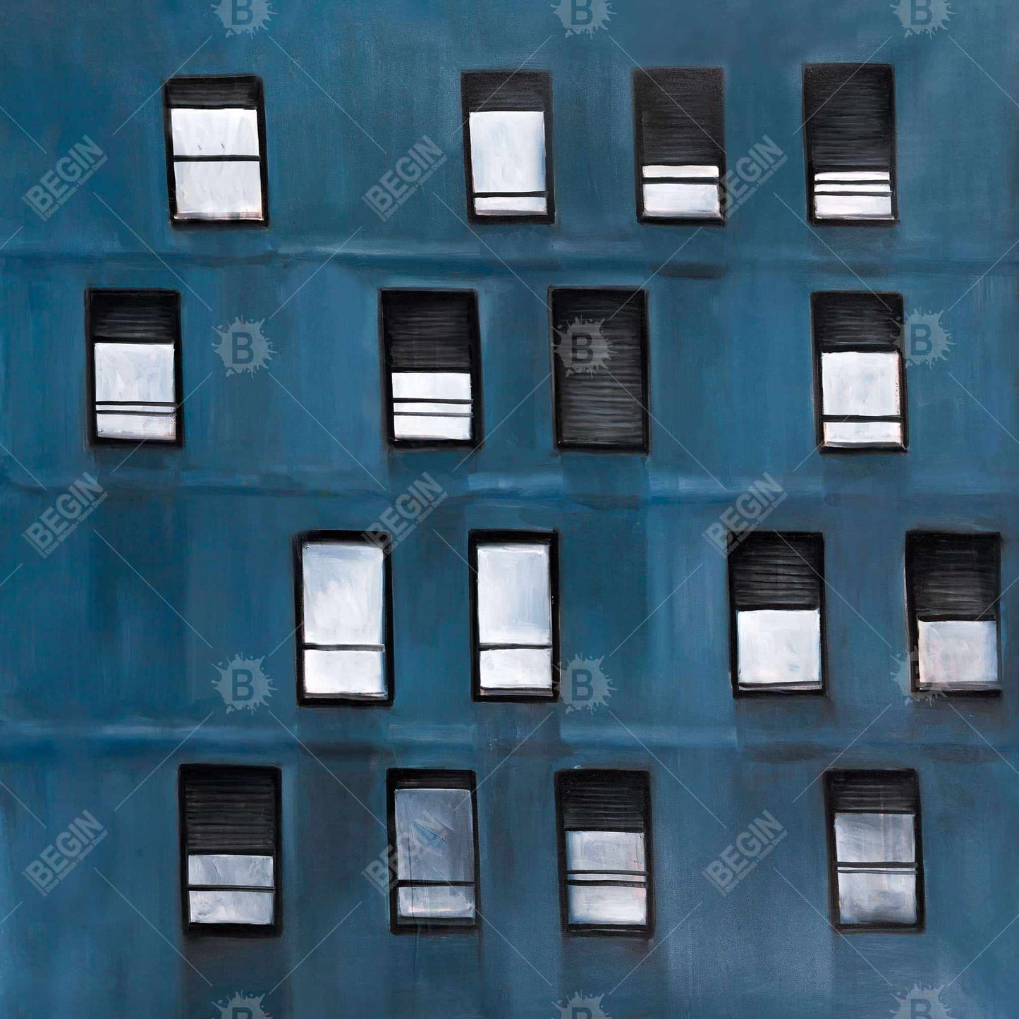 Urban Building Canvas - Contemporary Bedroom Wall Art Decor