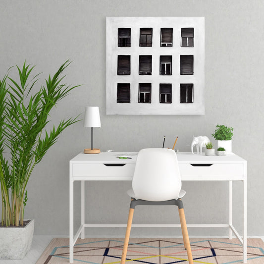 Windows Canvas - Building Contemporary Cities Home Decor Art