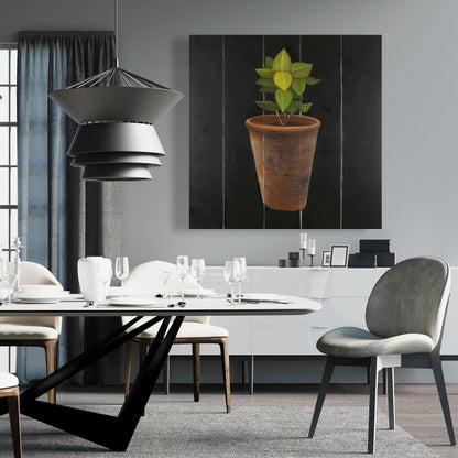 Plant of Bay Leaves Canvas | Brown Botanical Kitchen Decor