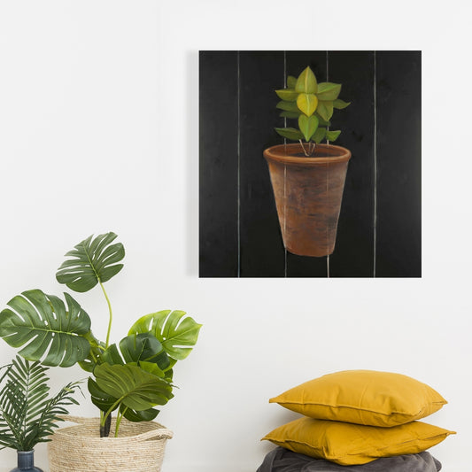 Toile « Plantes de laurier » | Décoration de cuisine botanique marron