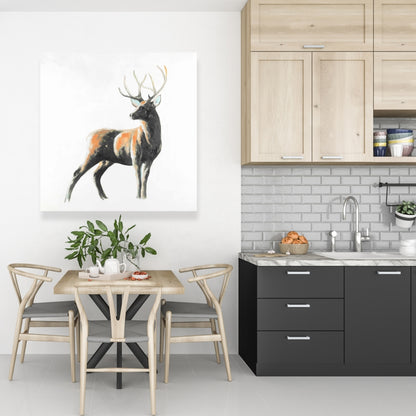 Abstract Deer Canvas - Rustic Animals Home Decor Wall Art
