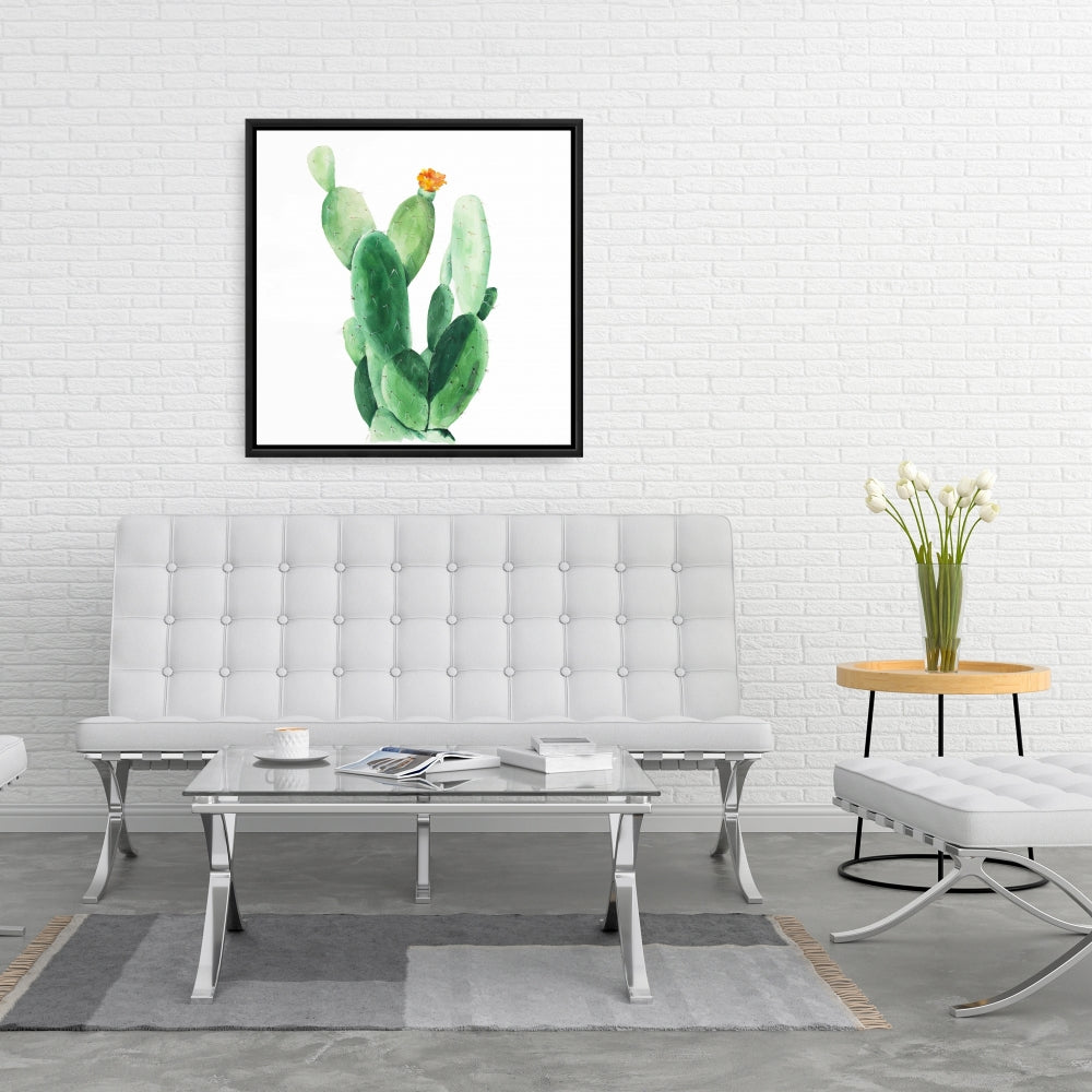 Toile aquarelle « Cactus en forme de pagaie » | Décoration florale et botanique