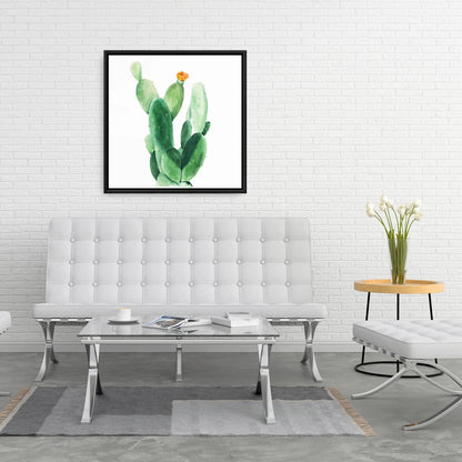 Toile aquarelle « Cactus en forme de pagaie » | Décoration florale et botanique