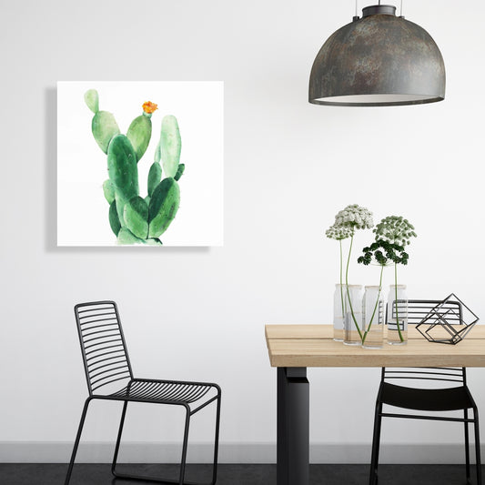 Watercolor Paddle Cactus Canvas | Botanical Bedroom Decor