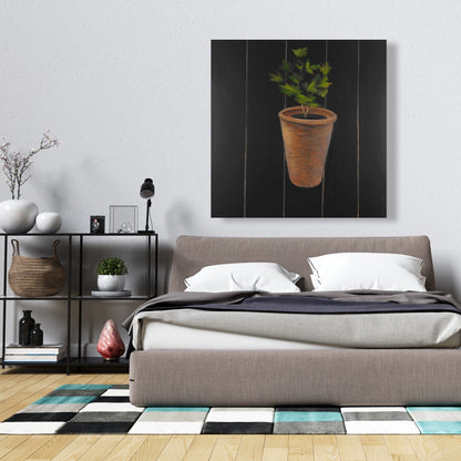 Botanical Hygge Brown Canvas | Plant of Parsley Home Decor
