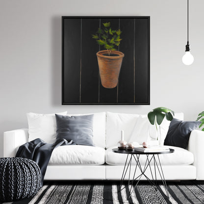 Hygge Floral Botanical Framed Canvas - Plant of Parsley Decor
