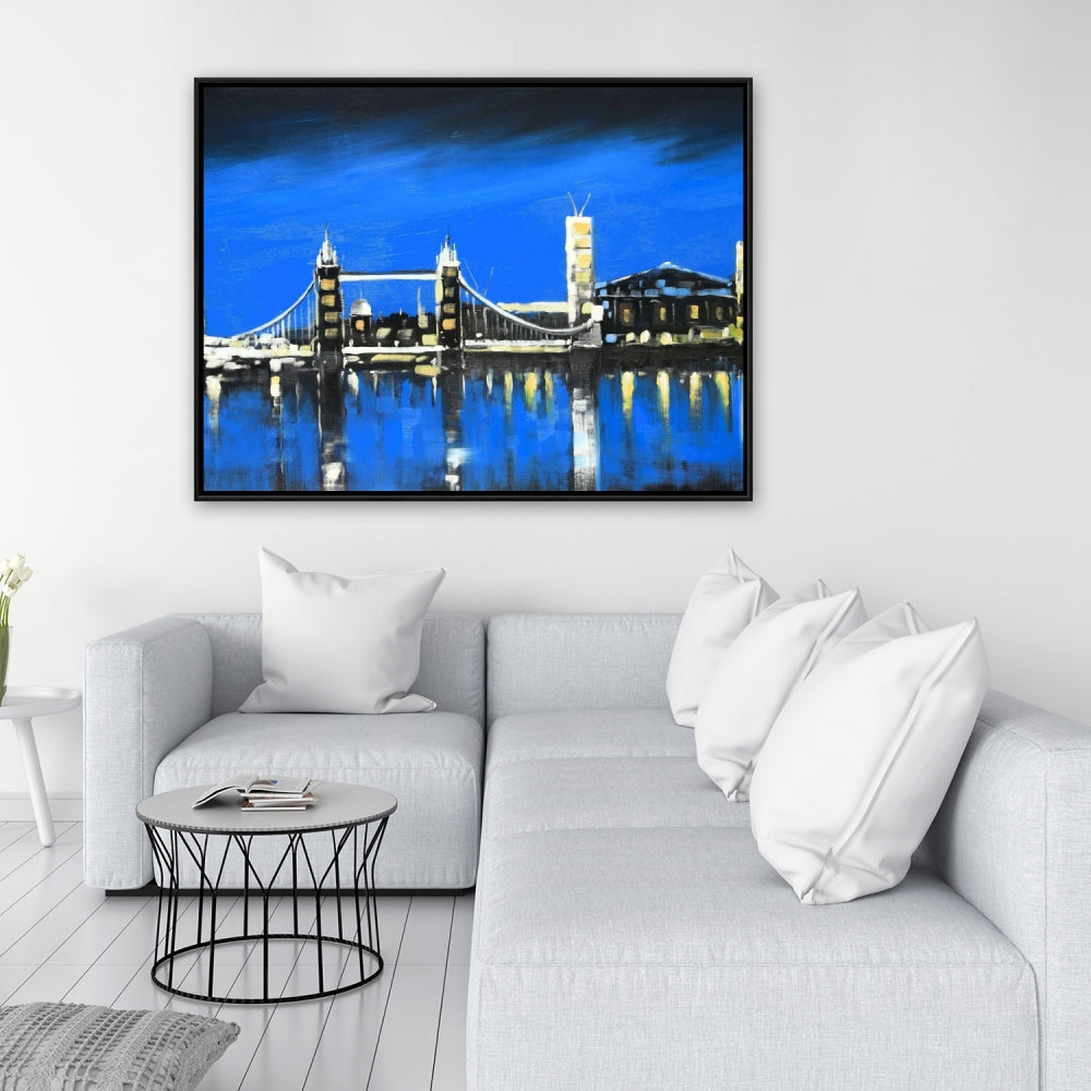 Blue Skyline of London Canvas | Bedroom Decor | Cities Blue
