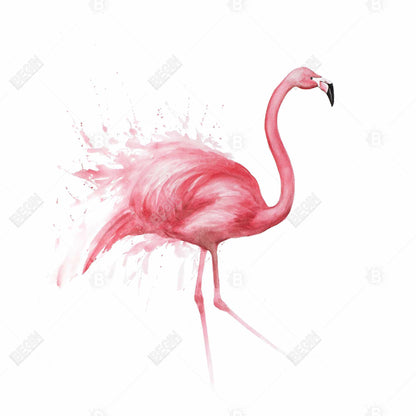 Pink Flamingo Watercolor Canvas - Home Decor Wall Art