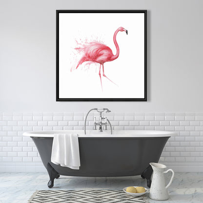 Toile aquarelle Flamant rose | Décoration de chambre - Art encadré