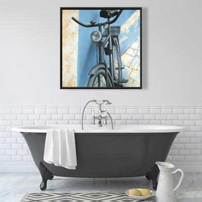 Abandoned Bicycle Blue Canvas | Living Room Wall Art Decor