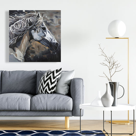 Wild Horse Canvas Print | Farm Animal Wall Art Home Decor