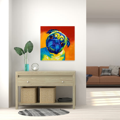 Curious Pug Canvas - Contemporary Pet Decor for Bedroom