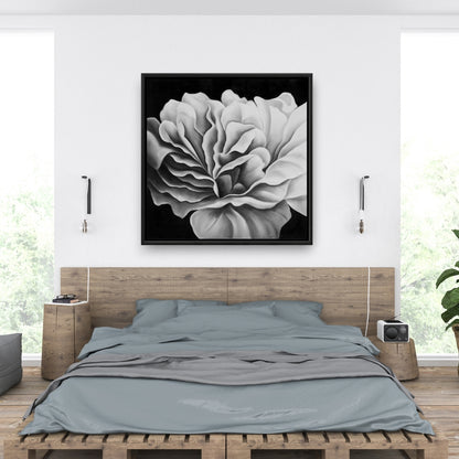 Magnifique toile fleurie en noir et blanc | Décoration d'intérieur