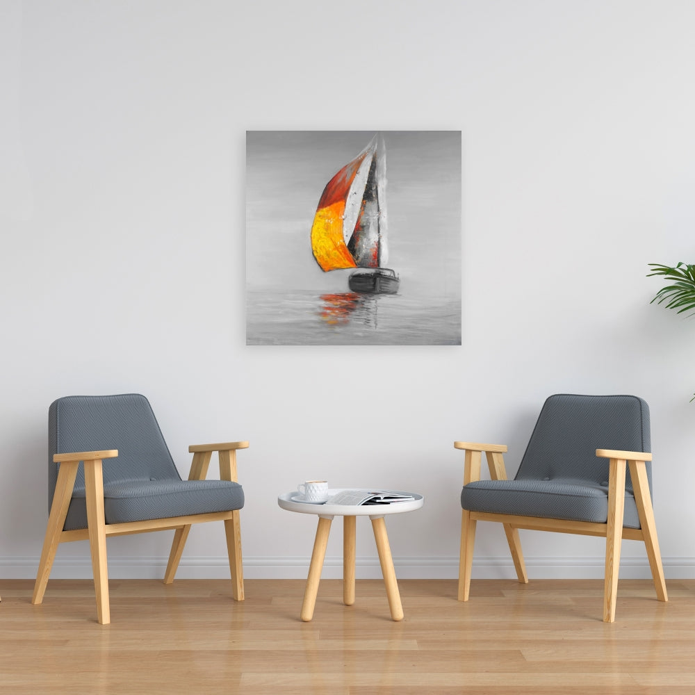 Contemporary White Boat Canvas - Sail Art for Home Decor