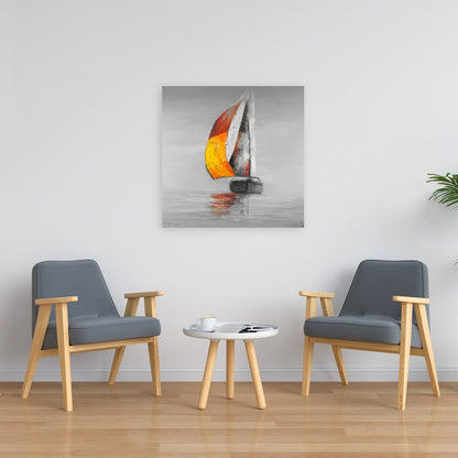 Contemporary White Boat Canvas - Sail Art for Home Decor