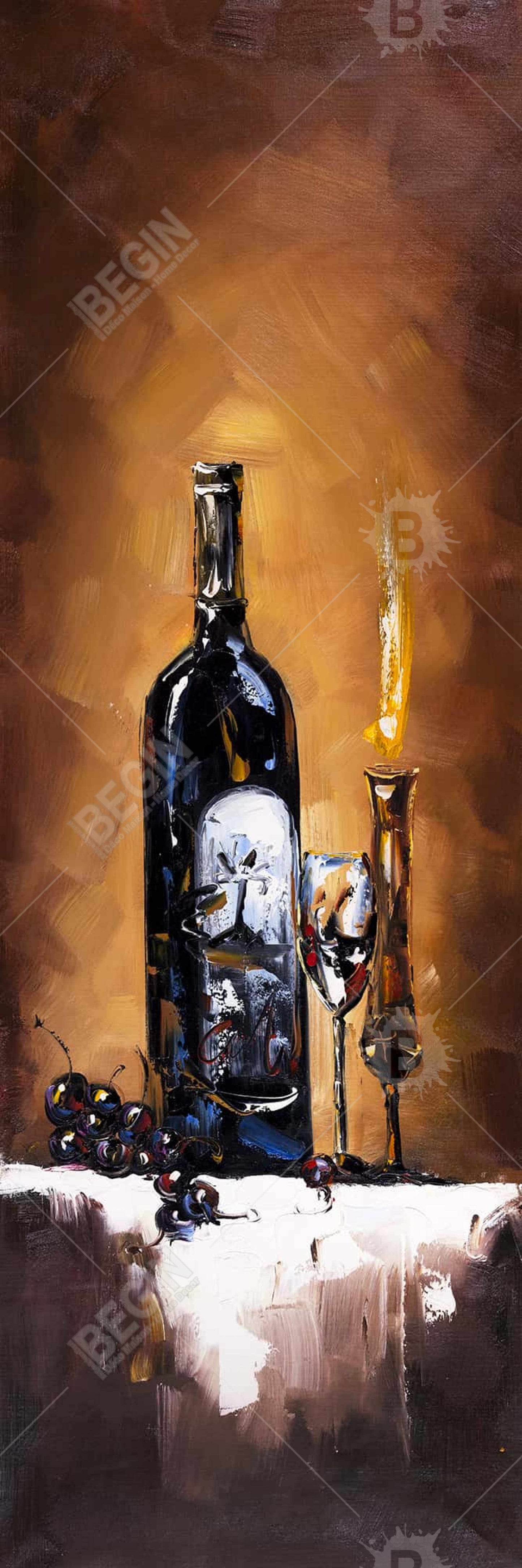 Candlelit Wine Canvas | Contemporary Home Decor Art