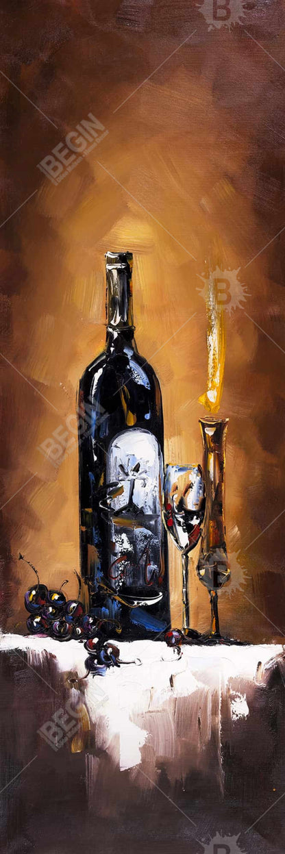 Candlelit Wine Canvas | Contemporary Home Decor Art