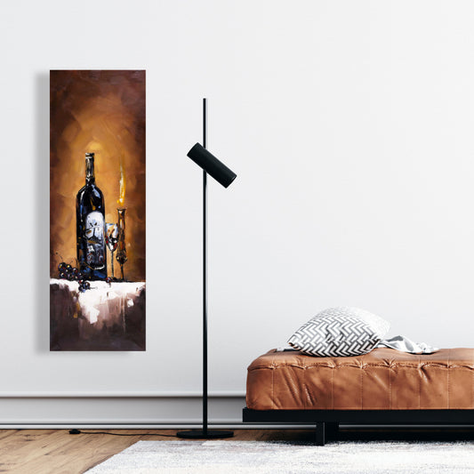 Candlelit Wine Canvas | Contemporary Home Decor Art