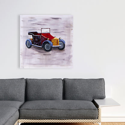 Toile de voiture jouet vintage - Décoration murale pour chambre à coucher