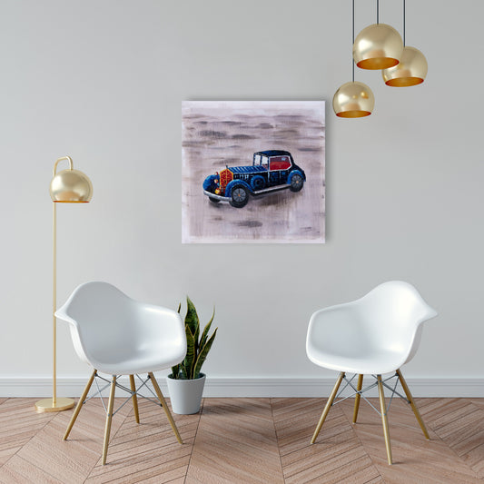 Toy Car Blue Canvas | Home Decor Wall Art | Transportation