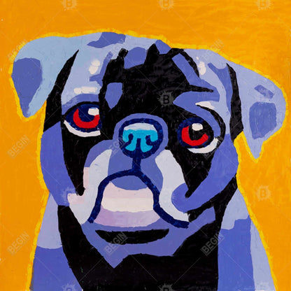 Flash the Pug Blue Canvas - Home Decor for Pet Lovers