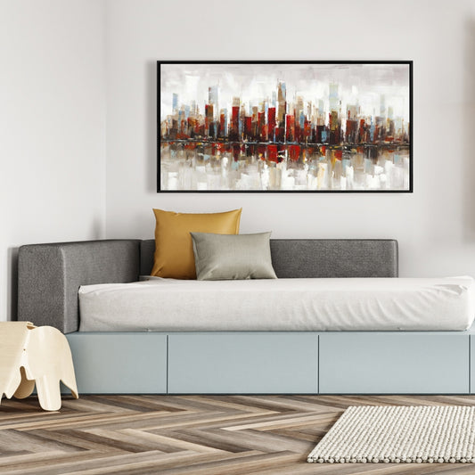 Abstract Colorful Skyscrapers Canvas | Bedroom Wall Art Decor