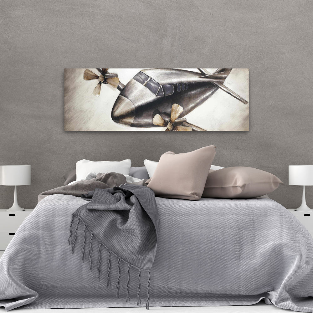 Airplane in Full Flight Canvas | Aviation Man Cave Decor