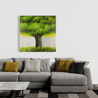 Toile Grand Arbre Vert | Décoration de Chambre Arbres Bruns