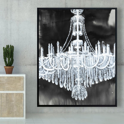 Toile encadrée « Glam Chandelier » | Décoration de chambre contemporaine