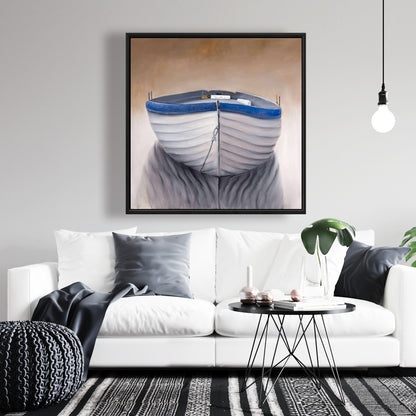 Canoe Boat Canvas | Contemporary Framed Art for Home Decor