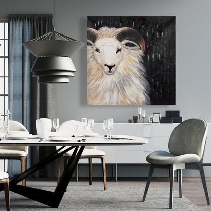 Toile représentant un bélier touffu – Décoration d'intérieur