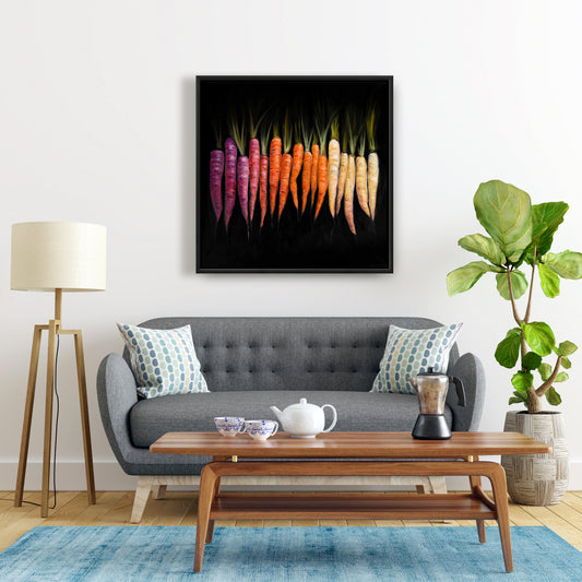 Colorful Carrots Canvas | Rustic Kitchen Wall Art Decor
