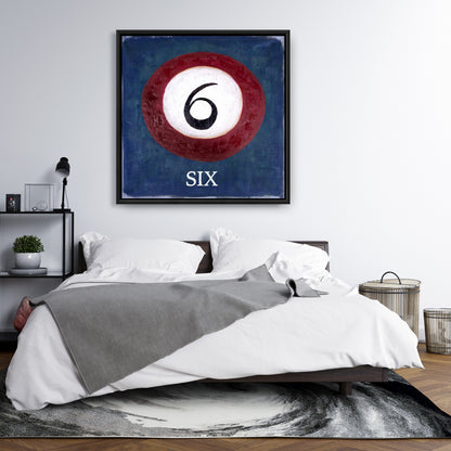 Industrial Office Hobbies | Billiard Ball No6 Framed Canvas Decor